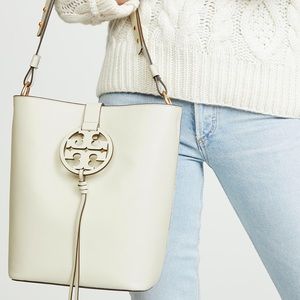 Nwt Tory Burch Miller hobo leather bag white